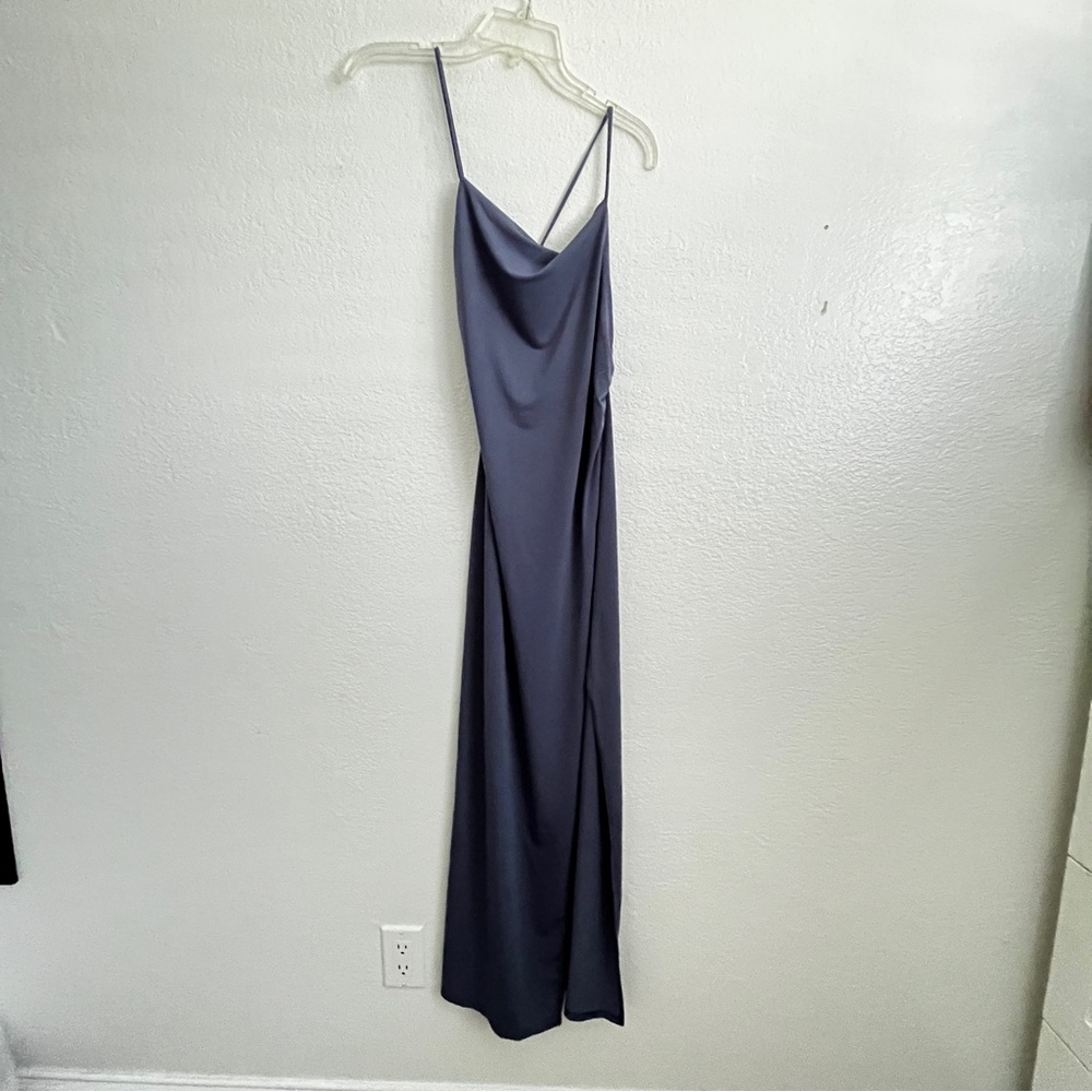 Pull&Bear Women's Maxi Slip Dress in Deep Blue